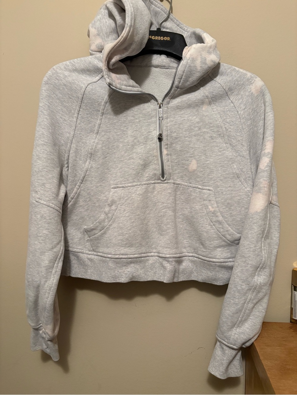 lululemon athletica Light Gray Cropped Half-Zip Hoodie